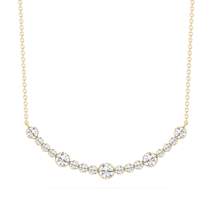 1 ctw Round Lab Grown Diamond Bezel Smile Necklace - 16 to 18 Inches