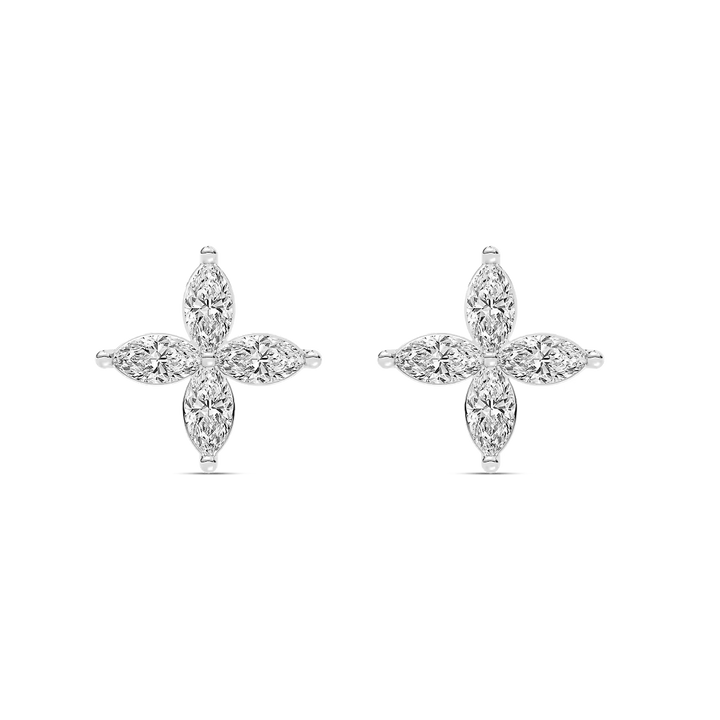 1 ⅝ ctw Marquise Lab Grown Diamond Petal Stud Earrings