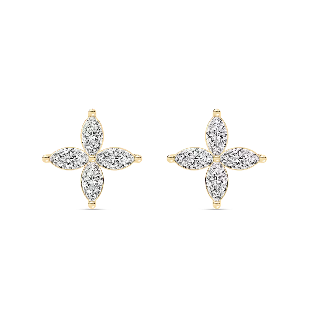 1 ⅝ ctw Marquise Lab Grown Diamond Petal Stud Earrings