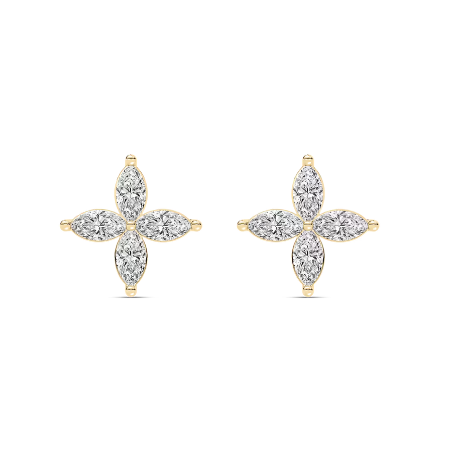 1 ⅝ ctw Marquise Lab Grown Diamond Petal Stud Earrings