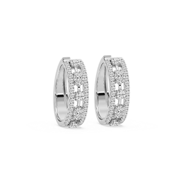 2 ⅝ ctw Oval and Round Lab Grown Diamond Framed Hoop Earrings