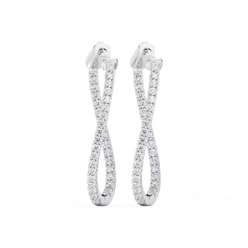 1 ²⁄₅ ctw Round Lab Grown Diamond Prong Set Wavy Hoop Earrings