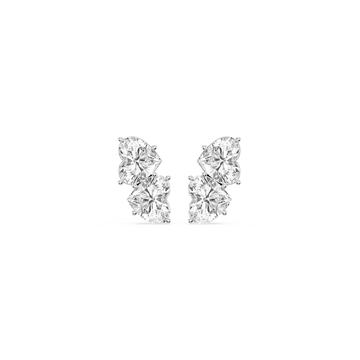 2 ctw Heart Lab Grown Diamond Two Stone Stud Earrings