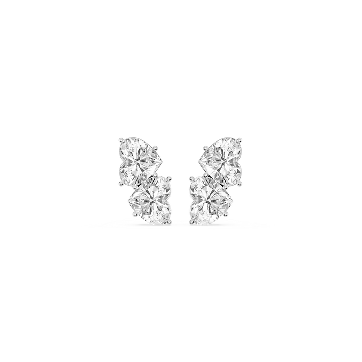 2 ctw Heart Lab Grown Diamond Two Stone Stud Earrings