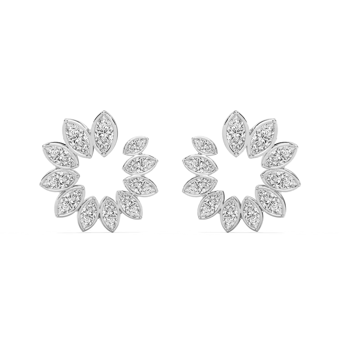2 ²⁄₃ ctw Marquise Lab Grown Diamond Front to Back Hoop Earrings