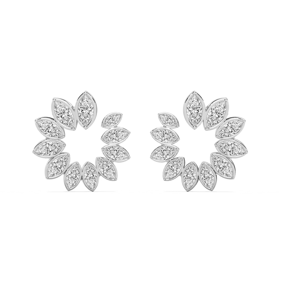 2 ²⁄₃ ctw Marquise Lab Grown Diamond Front to Back Hoop Earrings