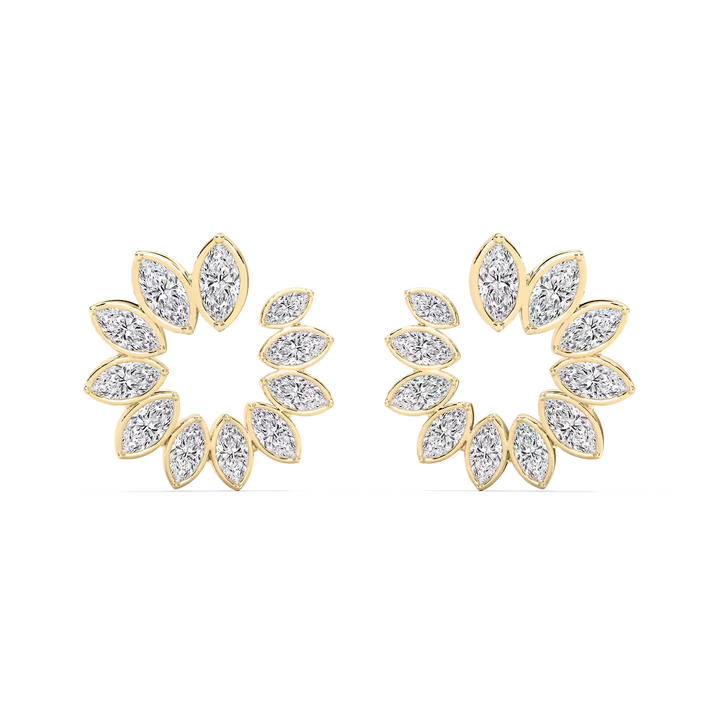 2 ²⁄₃ ctw Marquise Lab Grown Diamond Front to Back Hoop Earrings