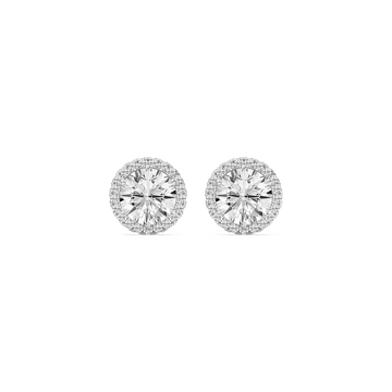 2 ⅓ ctw Round Lab Grown Diamond Halo Stud Earrings