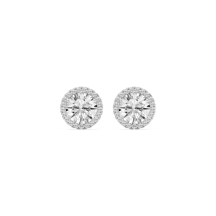2 ⅓ ctw Round Lab Grown Diamond Halo Stud Earrings