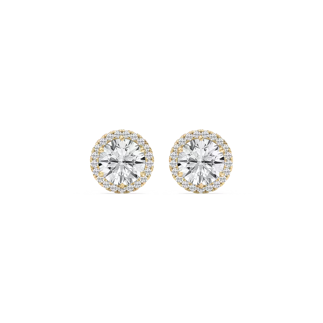 2 ⅓ ctw Round Lab Grown Diamond Halo Stud Earrings