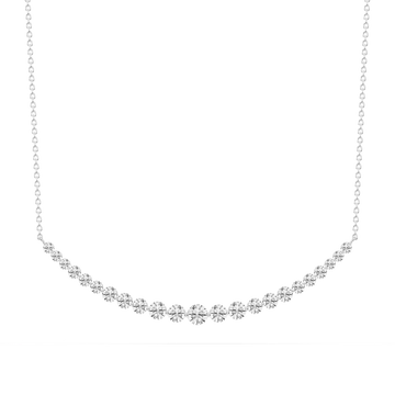 2 ctw Round Lab Grown Diamond Shared Prong Smile Necklace - 16 to 18 Inches