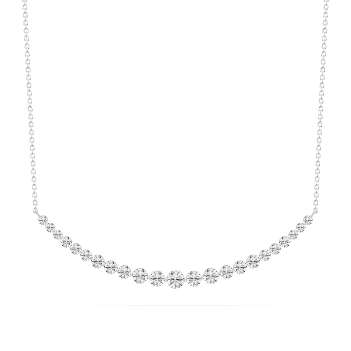 2 ctw Round Lab Grown Diamond Shared Prong Smile Necklace - 16 to 18 Inches