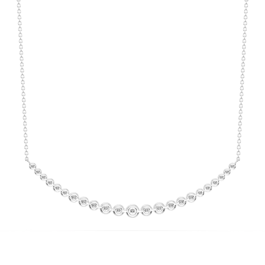 2 ctw Round Lab Grown Diamond Shared Prong Smile Necklace - 16 to 18 Inches