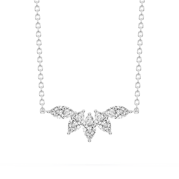 3/4 ctw Marquise Lab Grown Diamond Five-Stone Necklace - 16 to 18 Inches