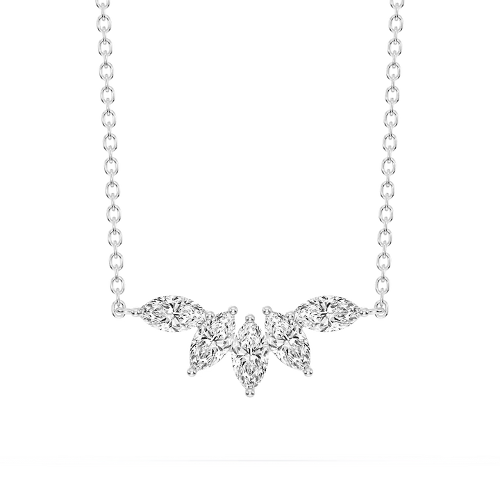 3/4 ctw Marquise Lab Grown Diamond Five-Stone Necklace - 16 to 18 Inches