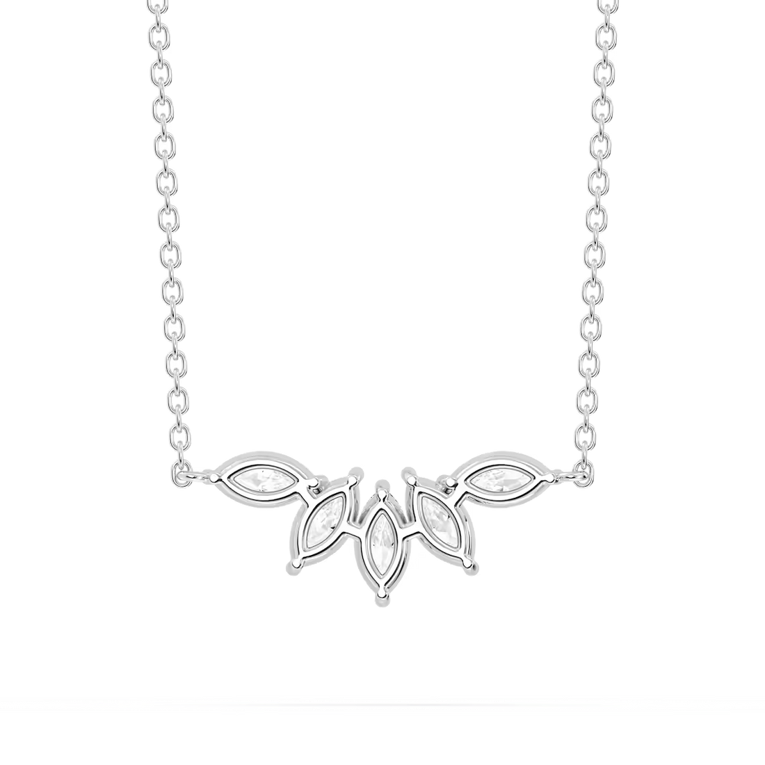 3/4 ctw Marquise Lab Grown Diamond Five-Stone Necklace - 16 to 18 Inches
