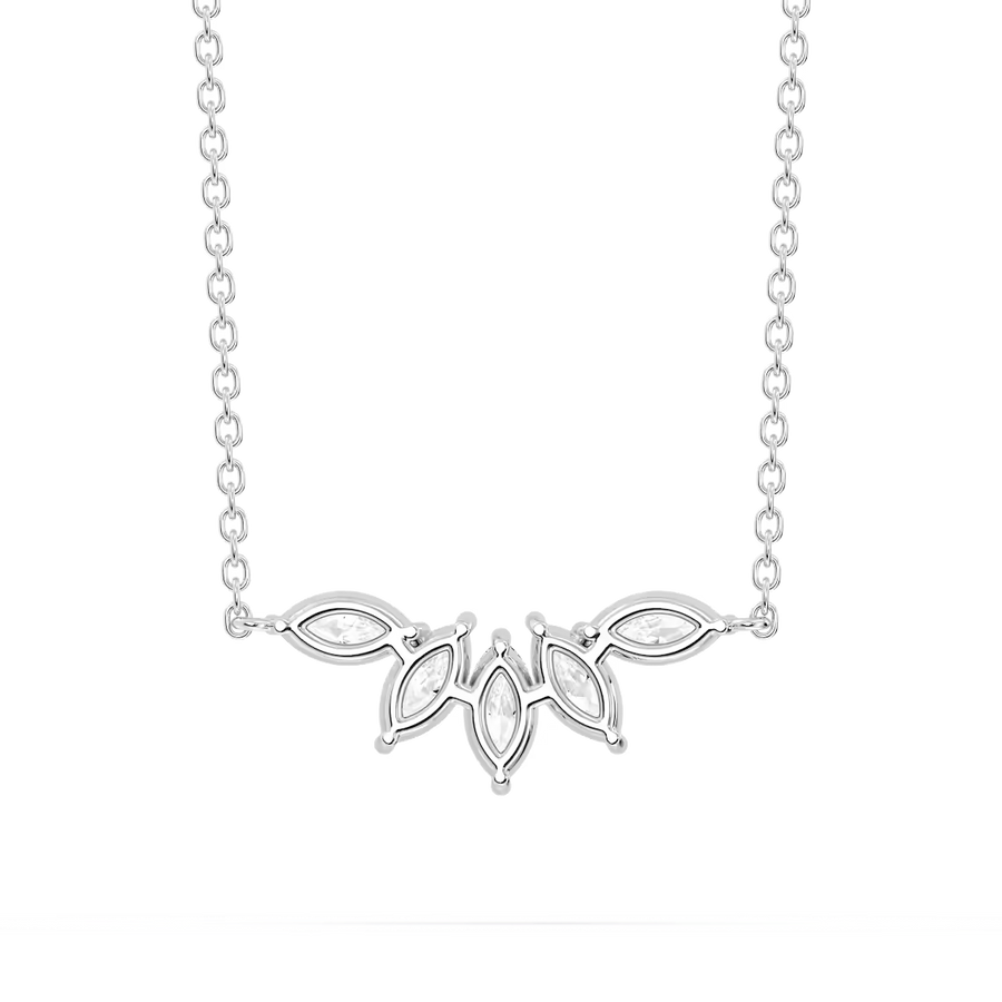 3/4 ctw Marquise Lab Grown Diamond Five-Stone Necklace - 16 to 18 Inches