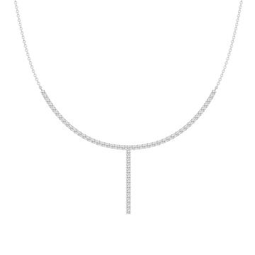 3 ¼ ctw Round Lab Grown Diamond Half Tennis Necklace - 18 Inches