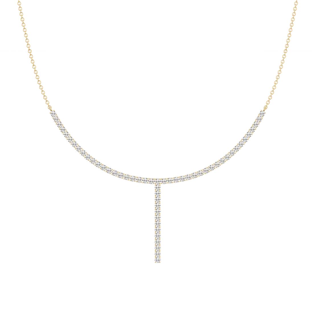 3 ¼ ctw Round Lab Grown Diamond Half Tennis Necklace - 18 Inches