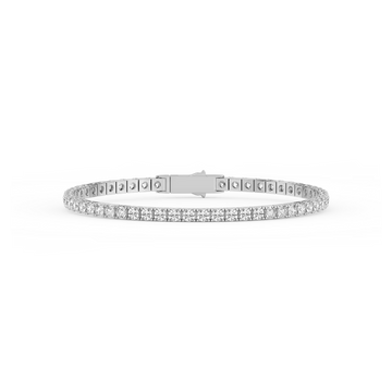 6 ctw Round Sterling Silver Classic Four Prong Tennis Bracelet - 7 Inches