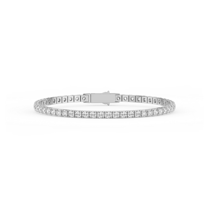 6 ctw Round Sterling Silver Classic Four Prong Tennis Bracelet - 7 Inches