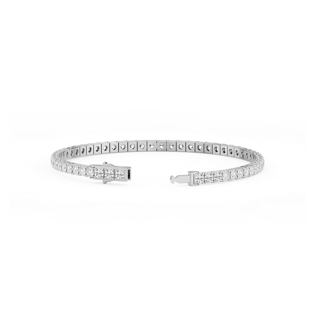 6 ctw Round Sterling Silver Classic Four Prong Tennis Bracelet - 7 Inches
