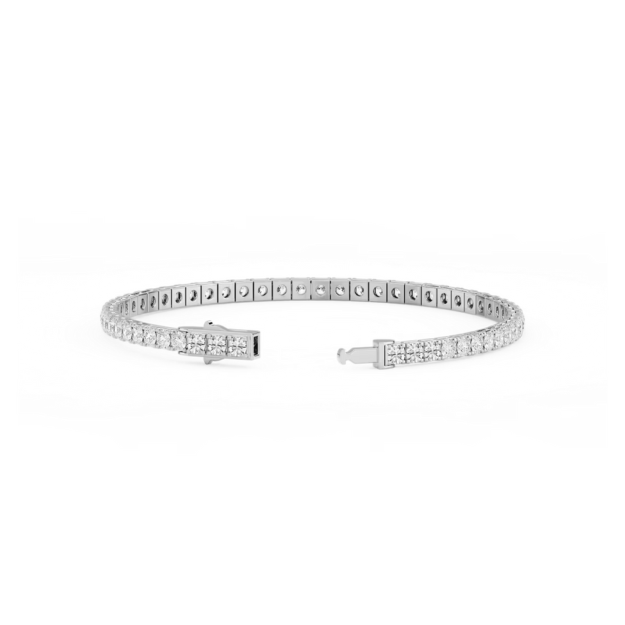 6 ctw Round Sterling Silver Classic Four Prong Tennis Bracelet - 7 Inches