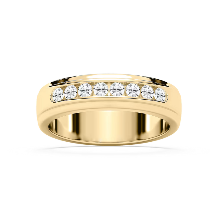Wesley 1/2 ctw Round Lab Grown Diamond 6.00mm Channel Mens Wedding Band