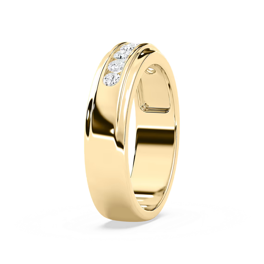 Wesley 1/2 ctw Round Lab Grown Diamond 6.00mm Channel Mens Wedding Band