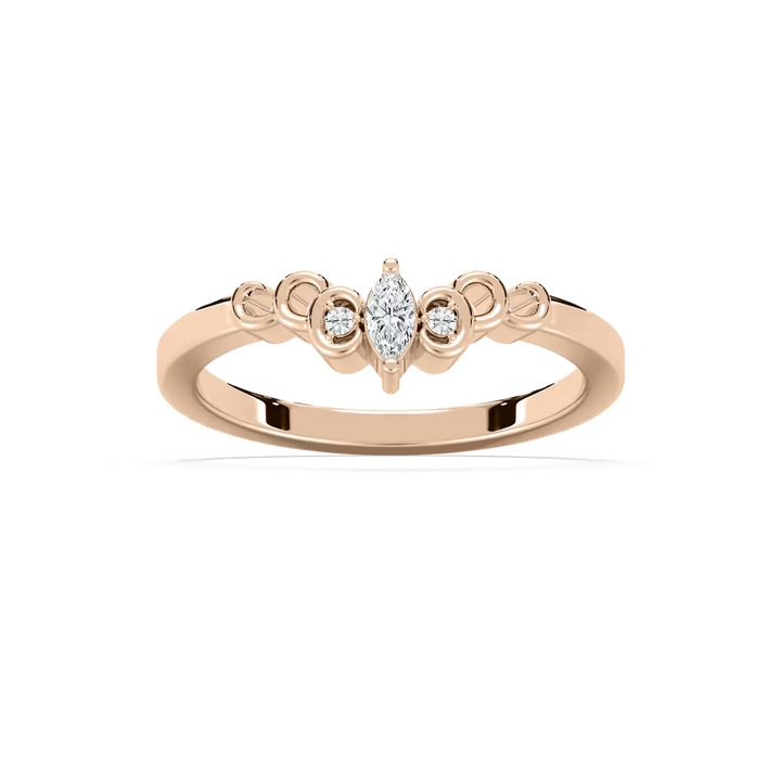Adelle 1/2 ctw Marquise and Round Lab Grown Diamond Scroll Curved Band