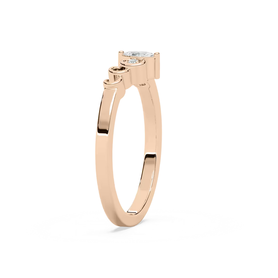 Adelle 1/2 ctw Marquise and Round Lab Grown Diamond Scroll Curved Band