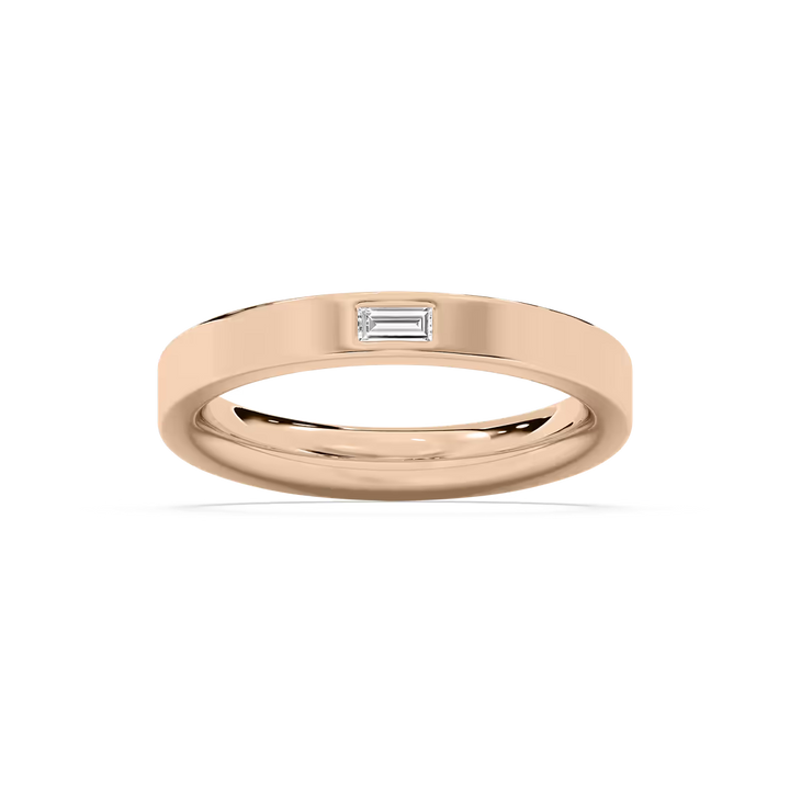 Aimee 1/8 ct Baguette Lab Grown Diamond Burnished Stackable Band