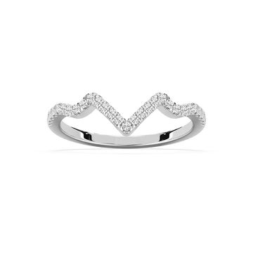 Alder 1/5 ctw Round Lab Grown Diamond Chevron Curved Band