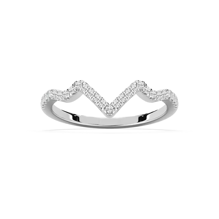 Alder 1/5 ctw Round Lab Grown Diamond Chevron Curved Band