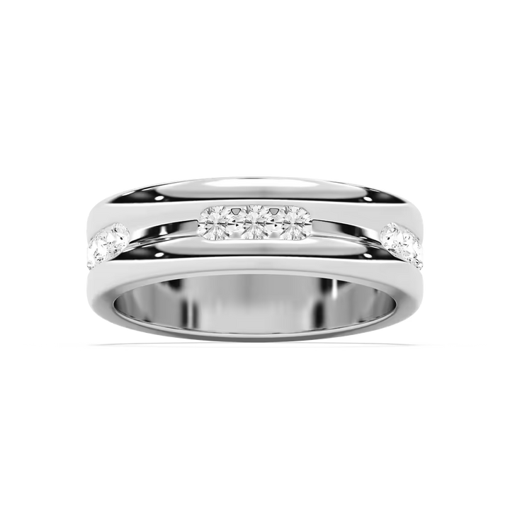 Elliott 5/8 ctw Round Lab Grown Diamond 6.80mm Channel Mens Wedding Band