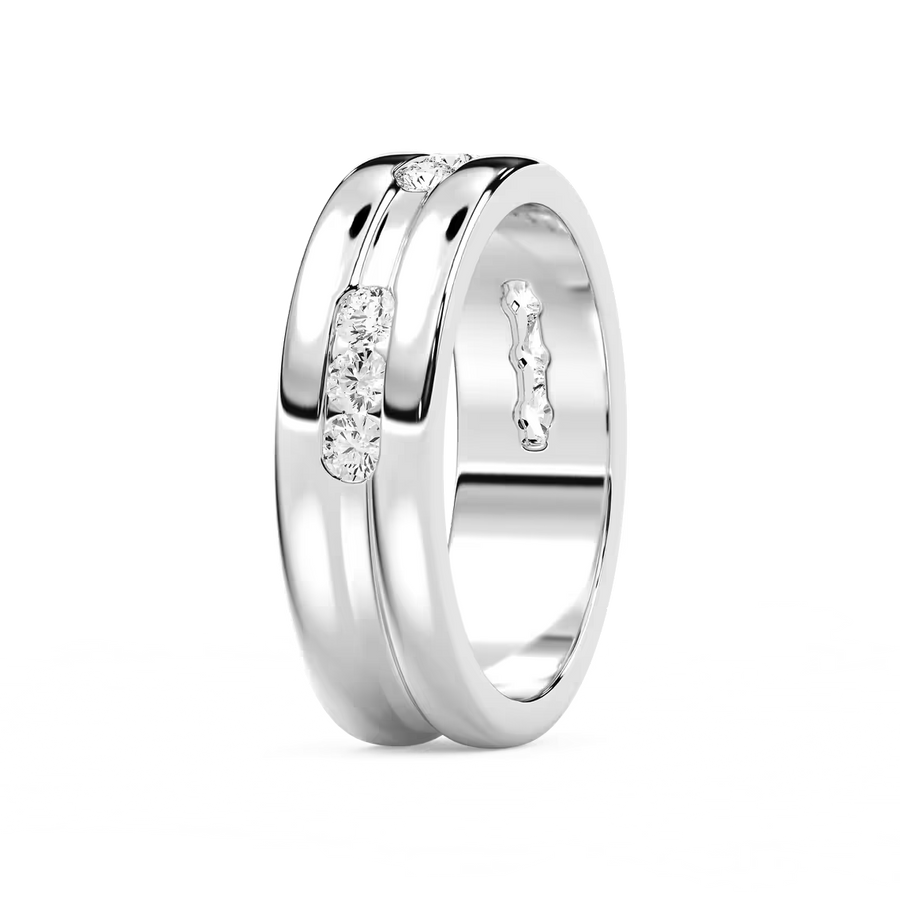Elliott 5/8 ctw Round Lab Grown Diamond 6.80mm Channel Mens Wedding Band