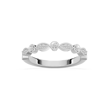Victoria 1/8 ctw Round Lab Grown Diamond Milgrain Stackable Band