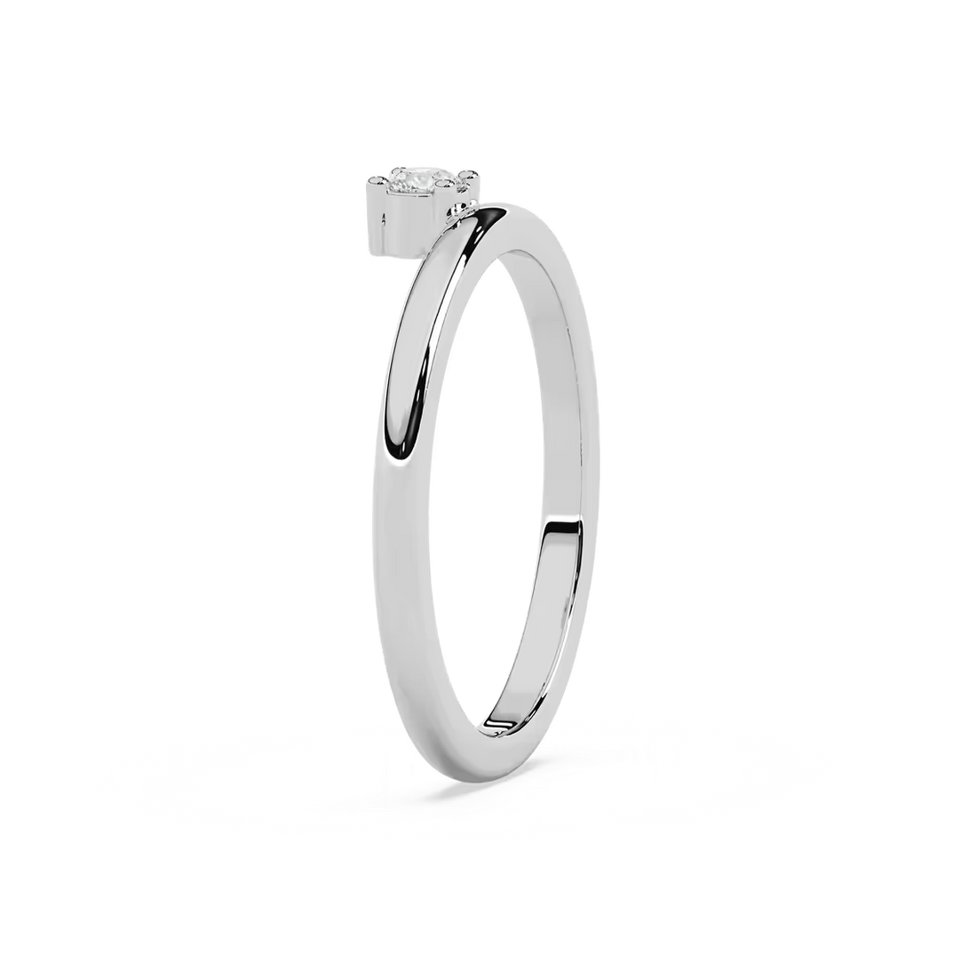 Gwynn 1/8 ctw Round Lab Grown Diamond Asymmetrical Stackable Band