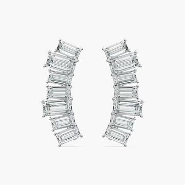 4 ctw Baguette Lab Grown Diamond Climber Earrings