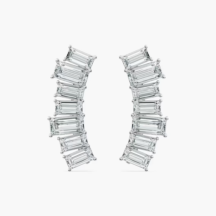 4 ctw Baguette Lab Grown Diamond Climber Earrings
