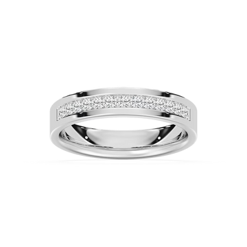 Ezra 1/8 ctw Round Lab Grown Diamond Flat Channel Wedding Band