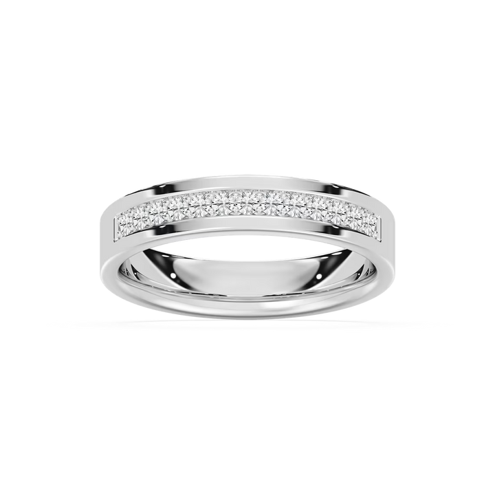 Ezra 1/8 ctw Round Lab Grown Diamond Flat Channel Wedding Band