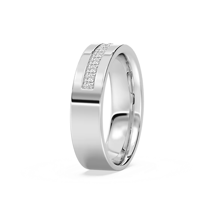 Henry 1/3 ctw Round Lab Grown Diamond Flat Channel Wedding Band