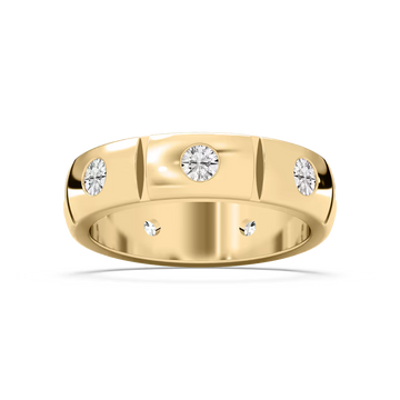 Ethan 1 ⅙ ctw Round Lab Grown Diamond 6.20mm Burnished Set Eternity Mens Wedding Band