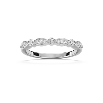 Bria 1/8 ctw Round Lab Grown Diamond Bezel Set Stackable Band