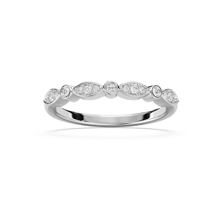 Bria 1/8 ctw Round Lab Grown Diamond Bezel Set Stackable Band