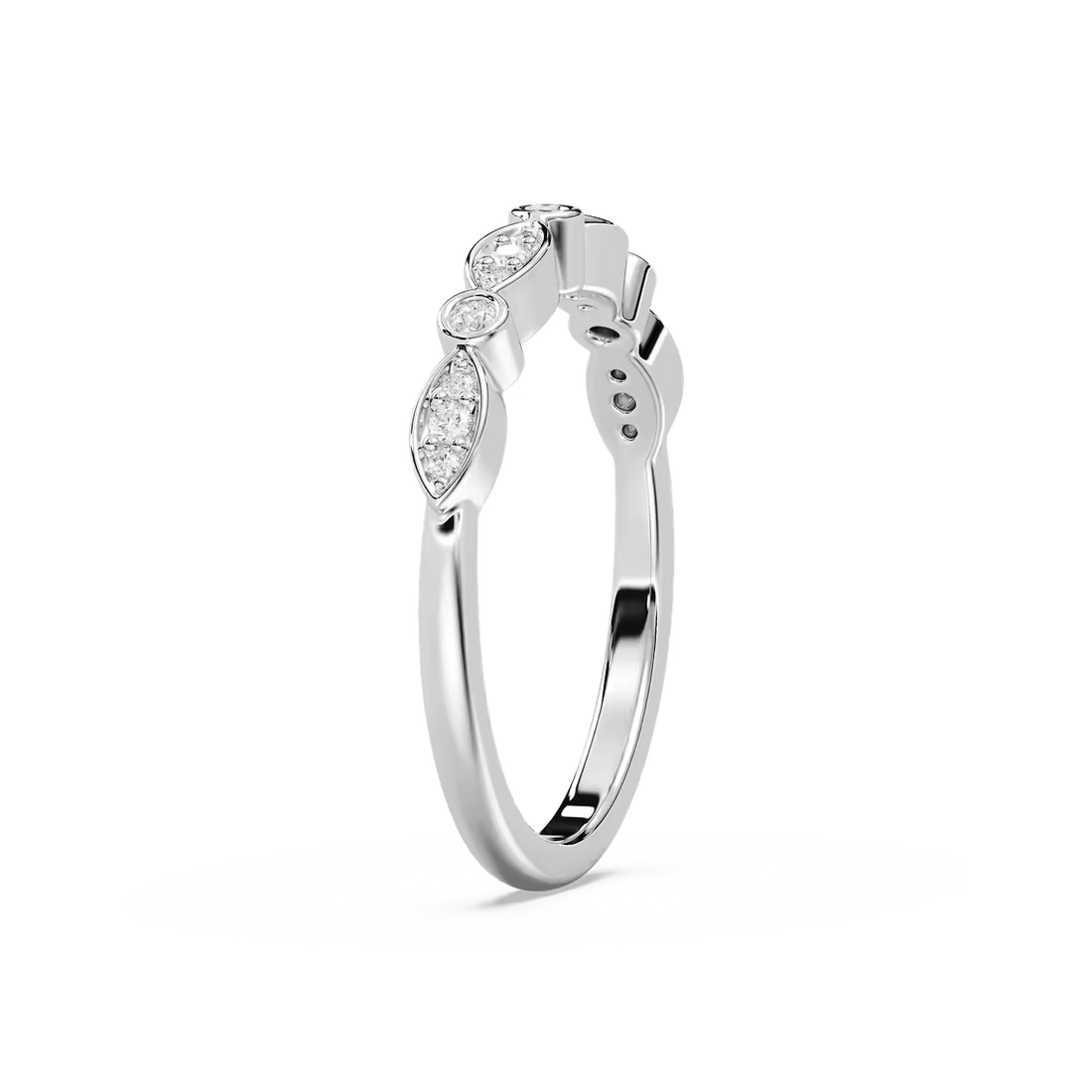 Bria 1/8 ctw Round Lab Grown Diamond Bezel Set Stackable Band
