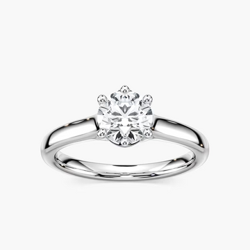 Calista Round Lab Grown Diamond Six Prong Solitaire Engagement Ring