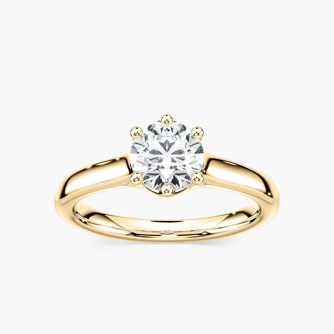 Calista Round Lab Grown Diamond Six Prong Solitaire Engagement Ring