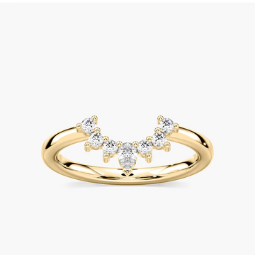 Camilla 1/5 ctw Pear and Round Lab Grown Diamond Fan Curved Band
